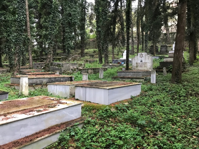 The new Jewish Cemetery of Ioannina.  A number of gravestones have been moved from the old demolished cemetery. Courtesy of ESJF.